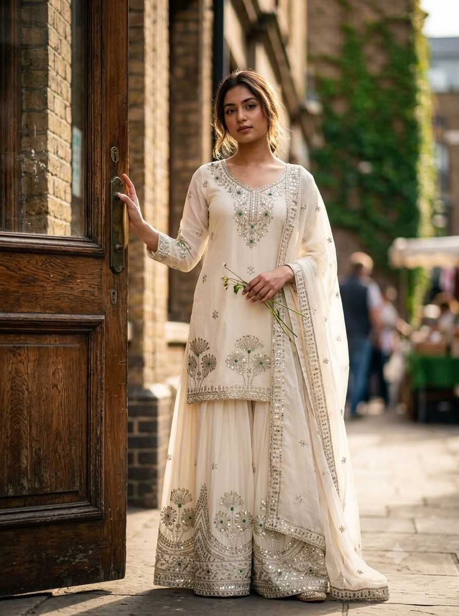 Satin Silk Embroidery Suit 1284