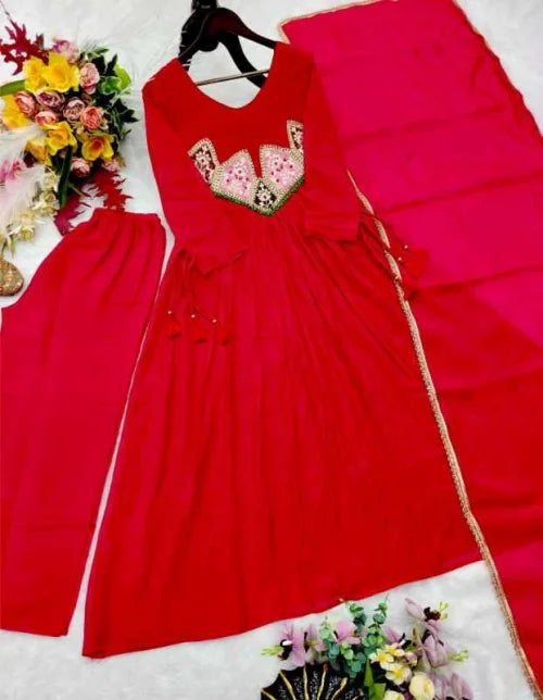 Pure Silk Embroidery Suit