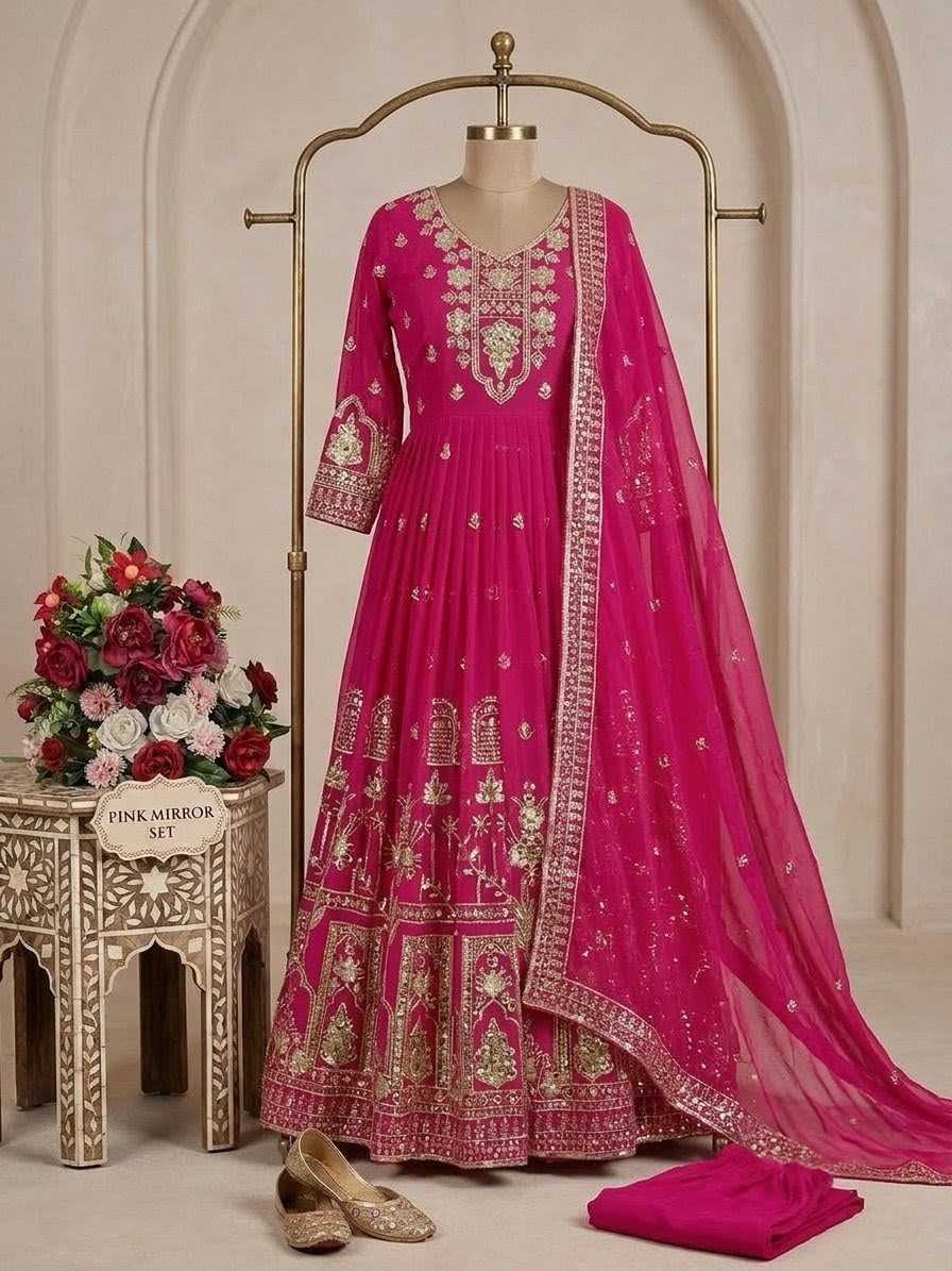 Faux Georgette Party Gown