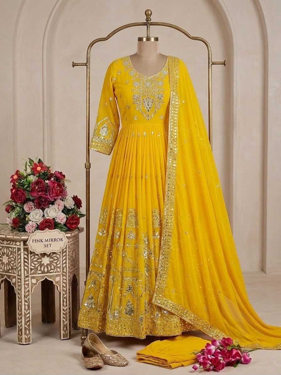 Faux Georgette Party Gown