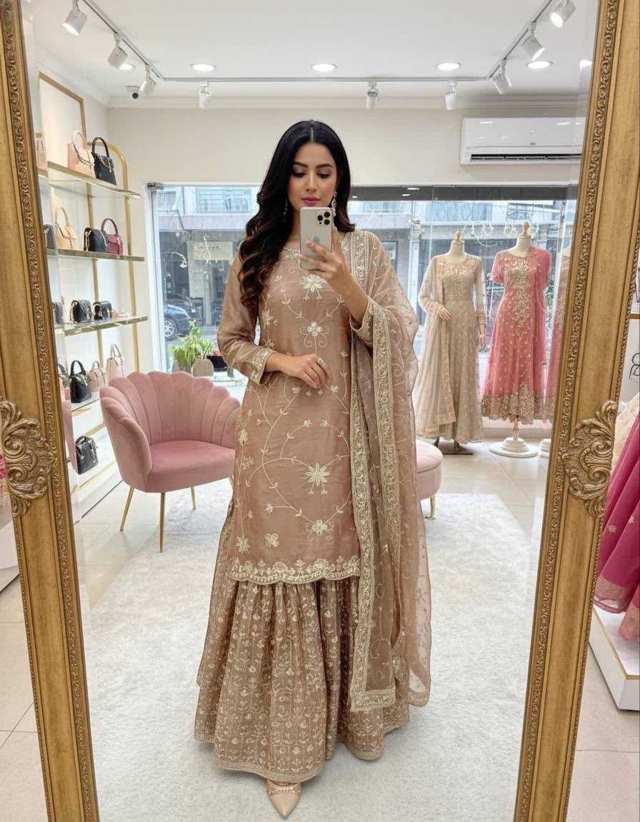 Pure Silk Sharara Salwar Suit