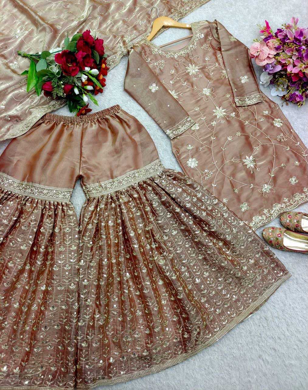 Pure Silk Sharara Salwar Suit
