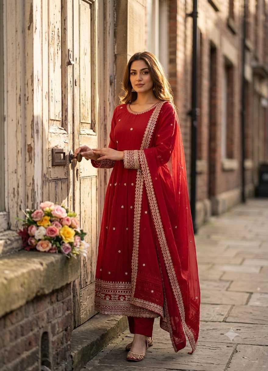 Pure Silk Embroidery Gown