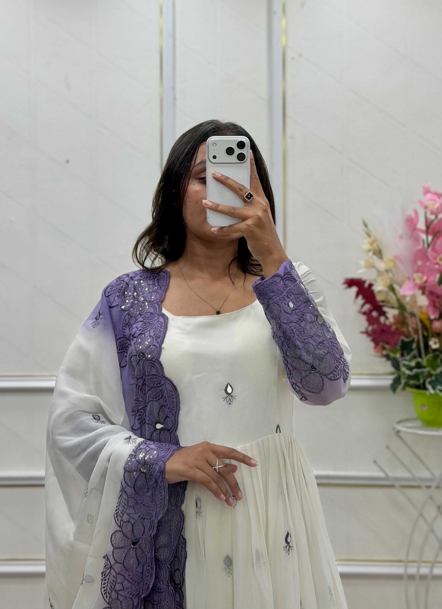 Georgette Embroidery Gown