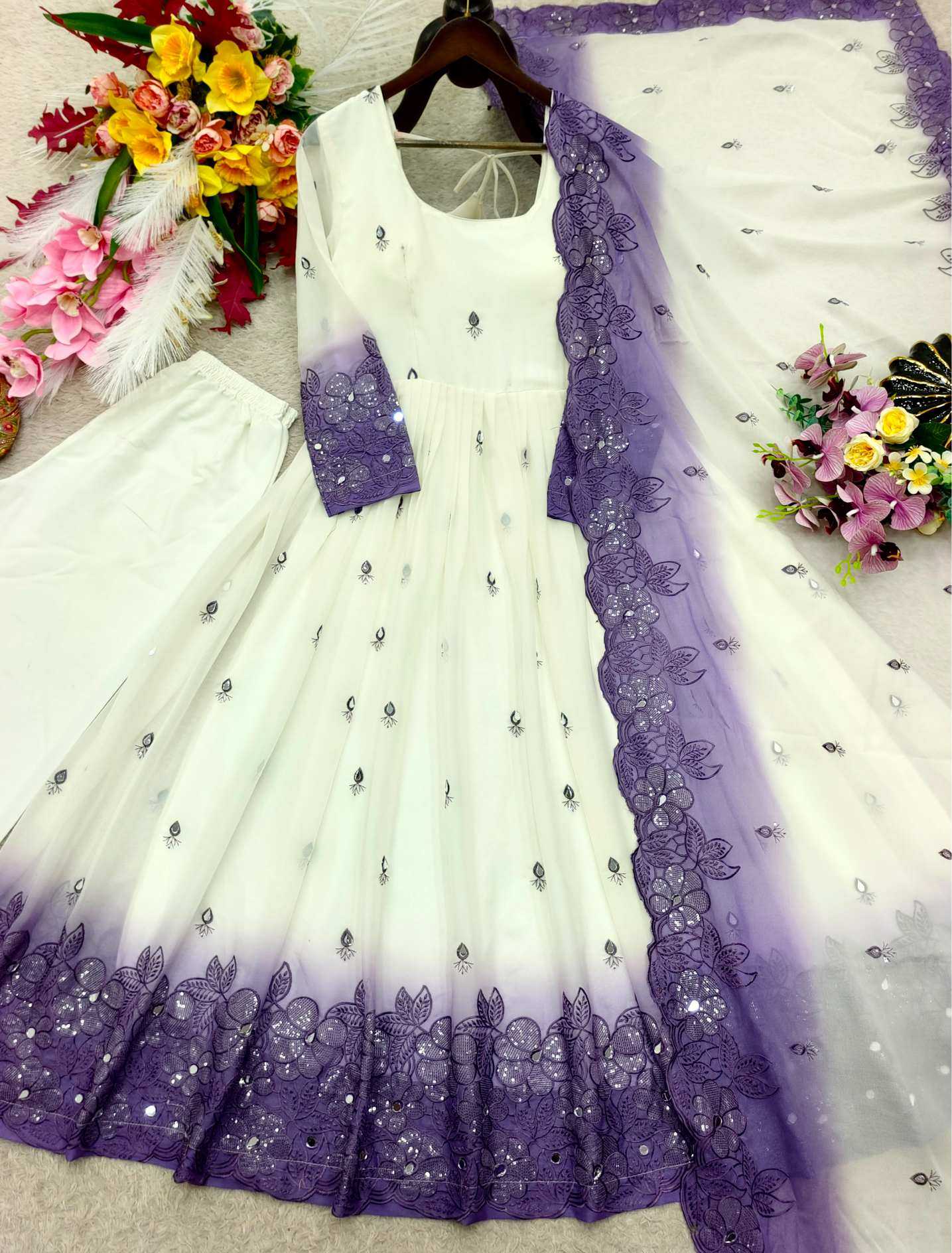 Georgette Embroidery Gown