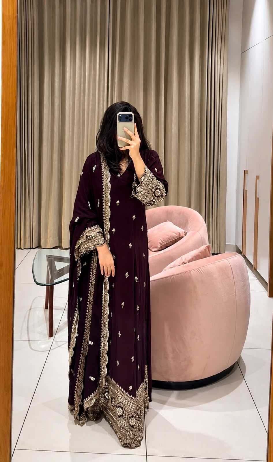 Georgette Embroidery Gown