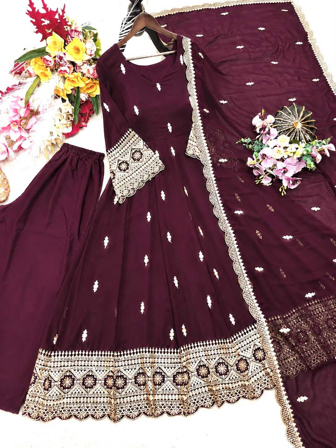 Georgette Embroidery Gown