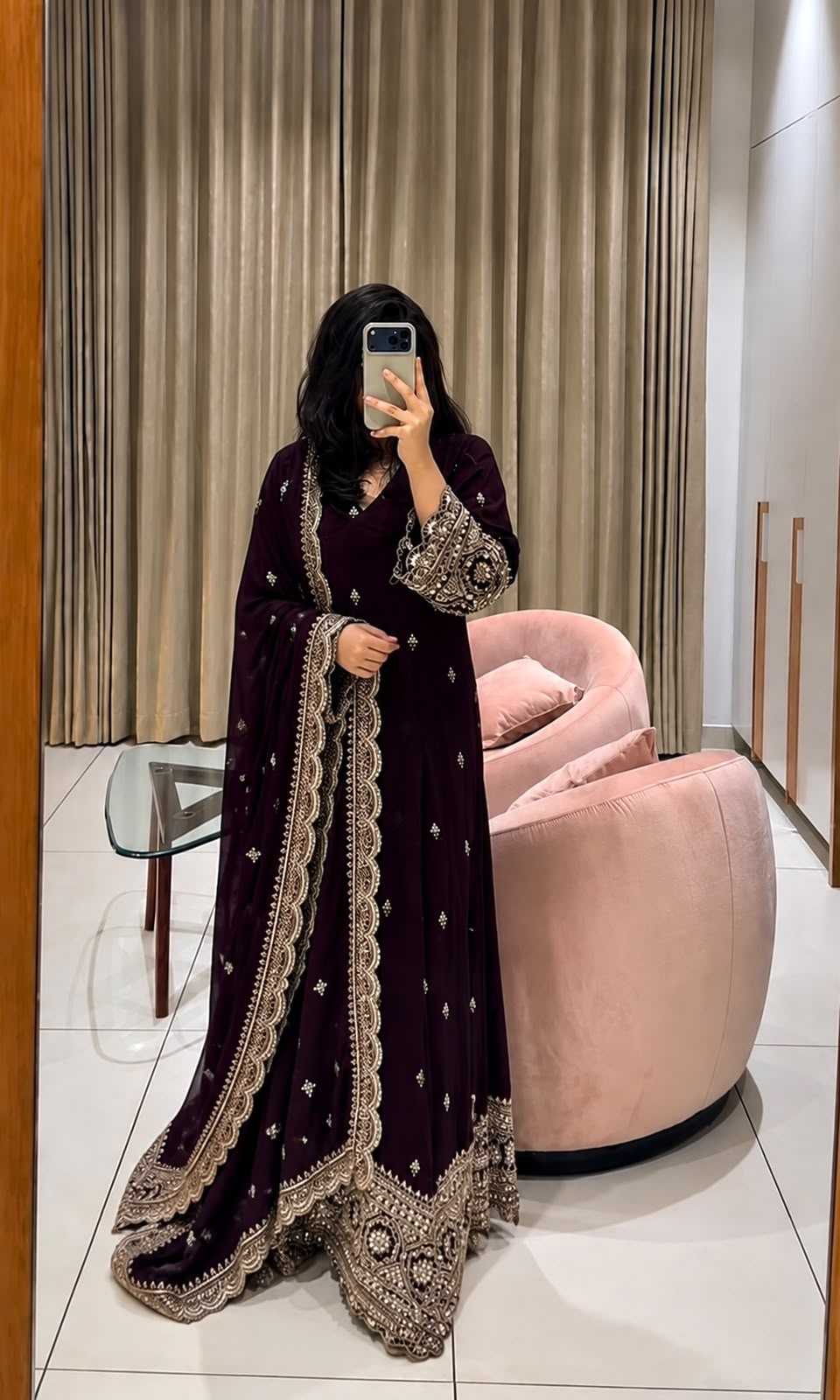 Georgette Embroidery Gown