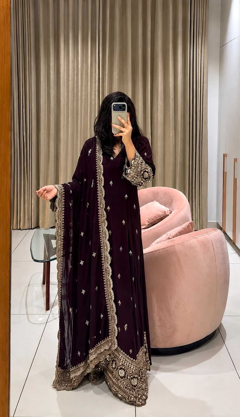 Georgette Embroidery Gown