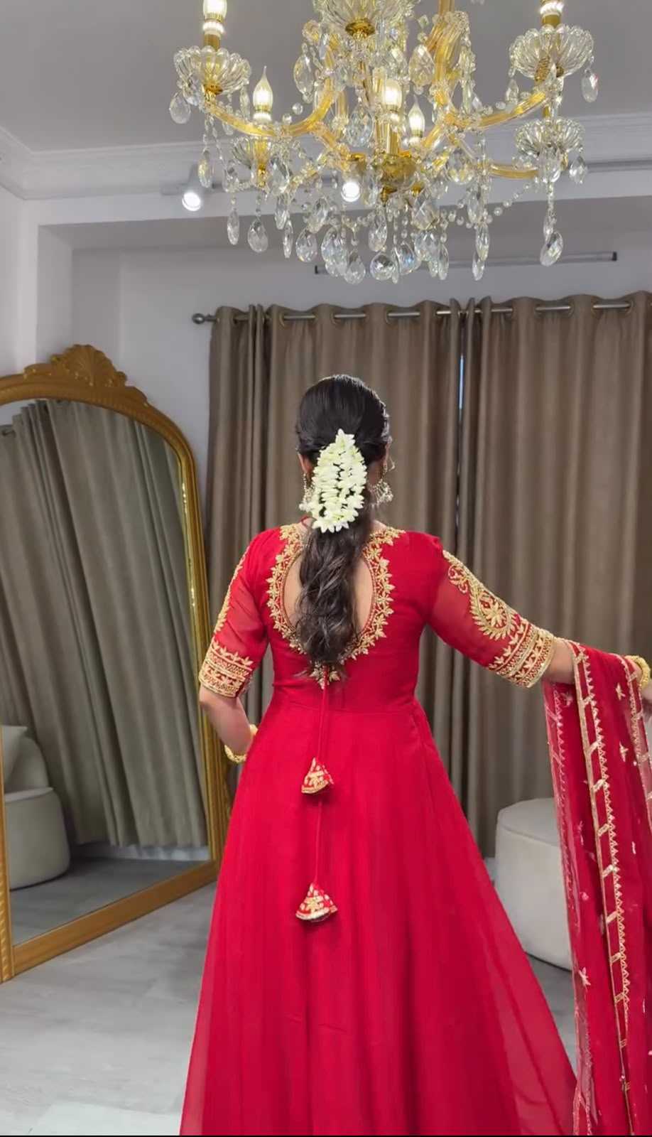 Faux Georgette Embroidery Gown