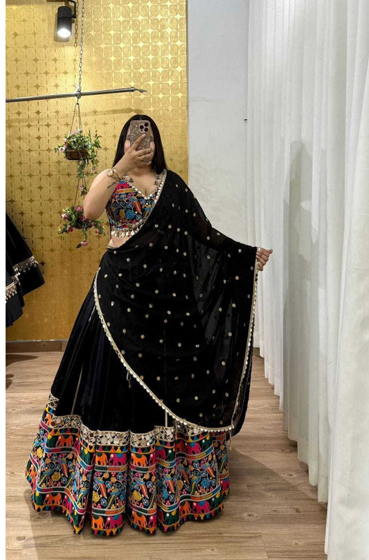 Crepe Silk Lehenga 1075