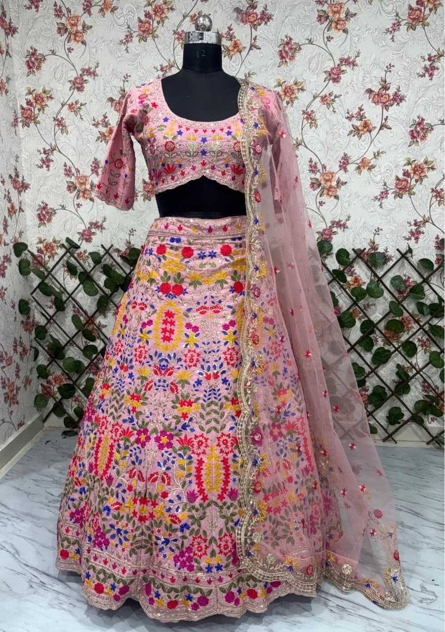 Faux Georgette Embroidered Lehenga 1096