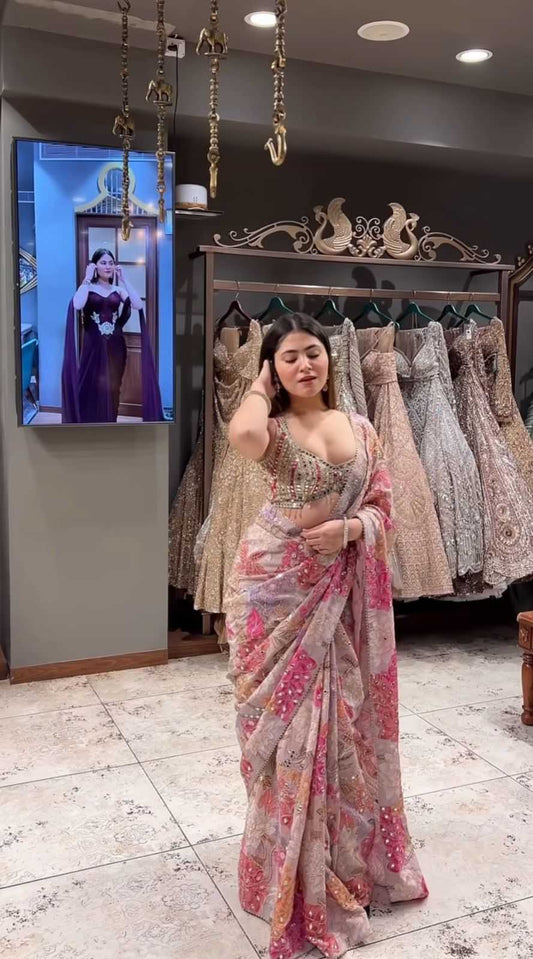 Tabby Silk Printed Saree