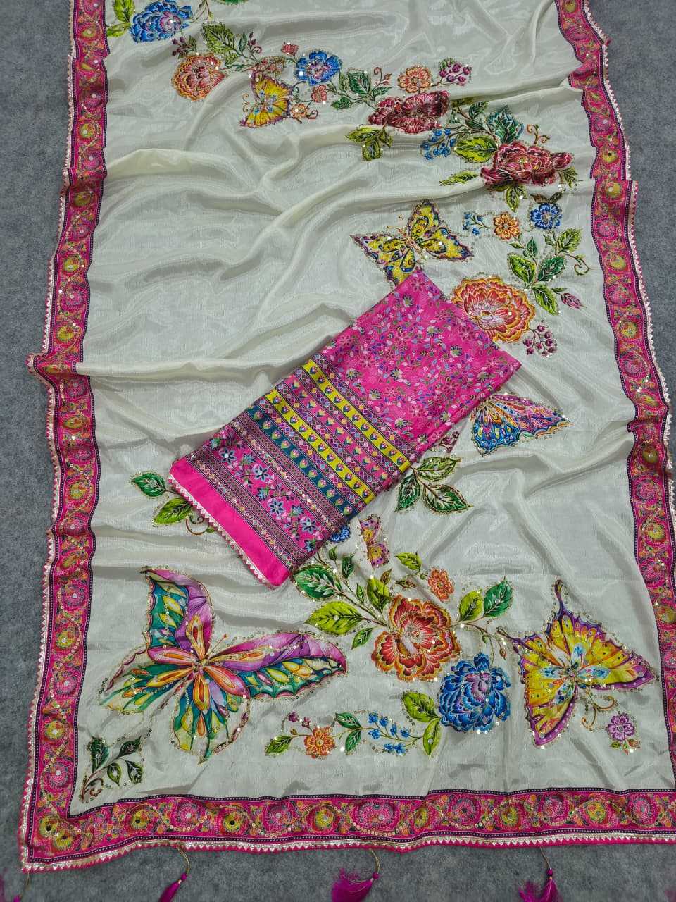 Chinon Sequin Saree