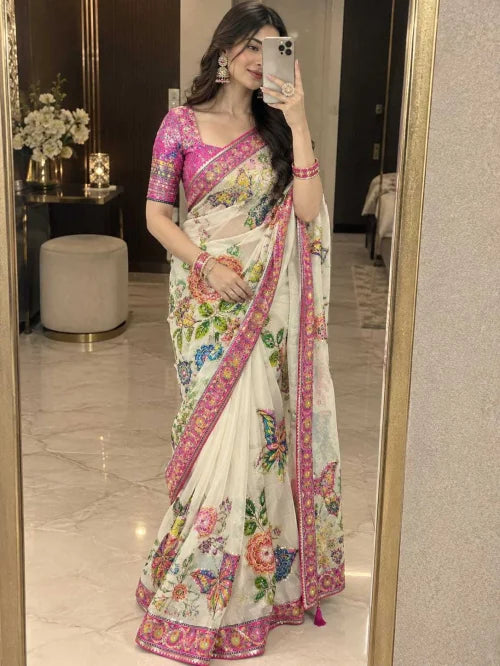Chinon Sequin Saree