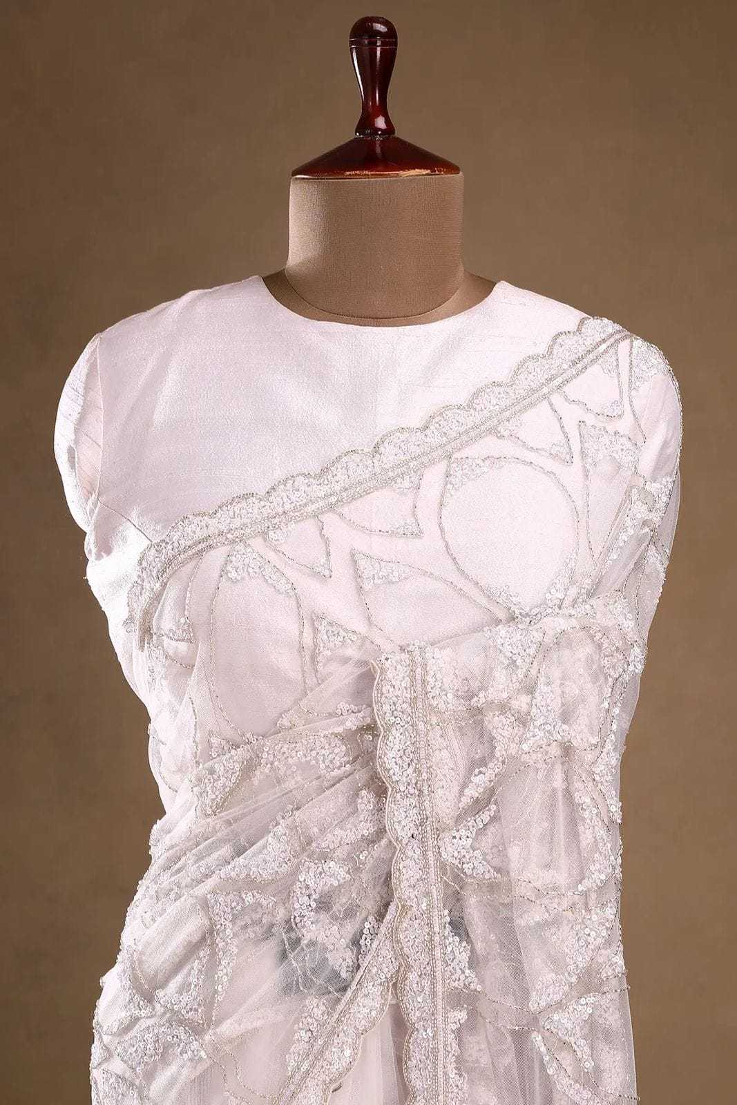 Butterfly Net Saree