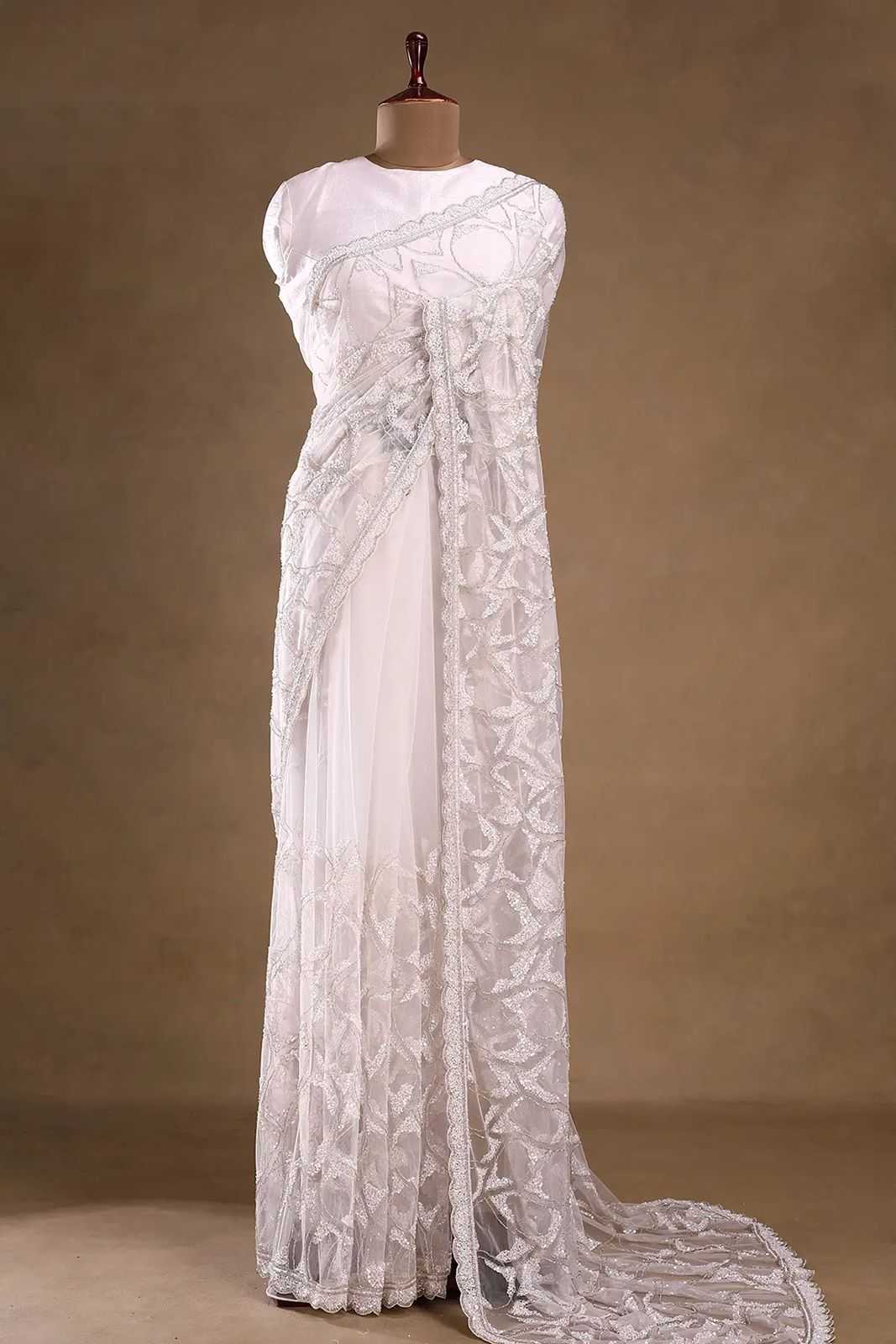 Butterfly Net Saree