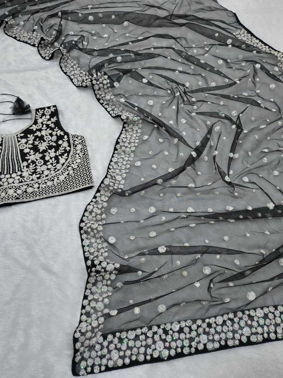 Butterfly Net Sequence Saree