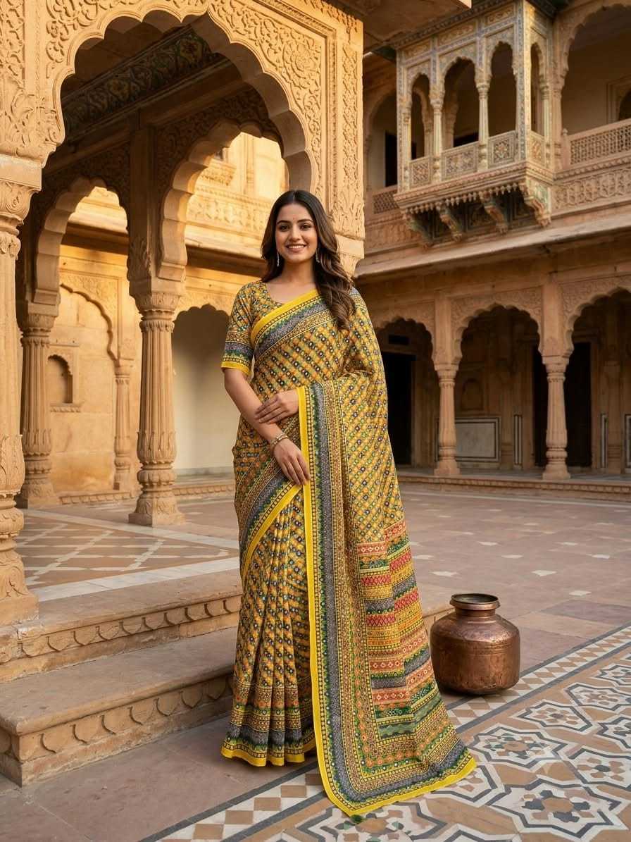 Chinon Silk Printed Saree