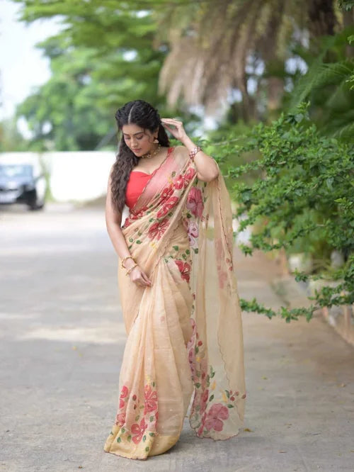 Dhanika Tabby Silk Printed Saree