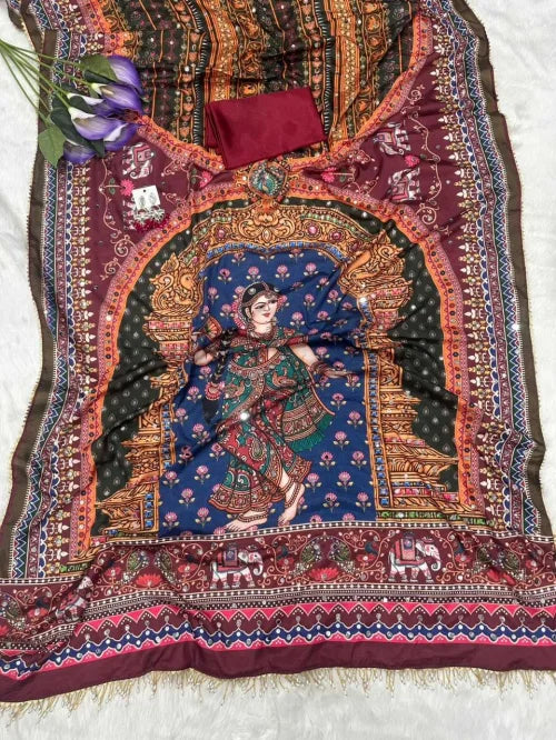 Dipali Crepe Silk Printed Saree