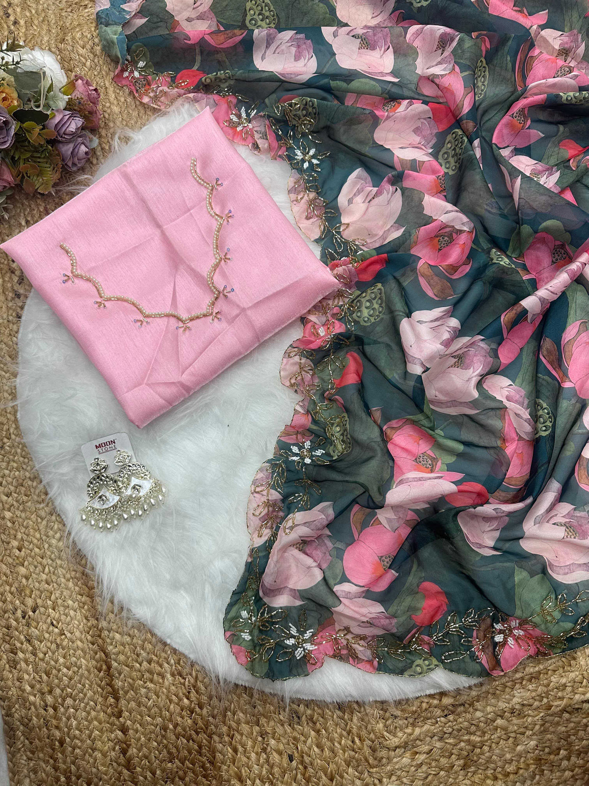 LOU Soft Silk Printed Saree
