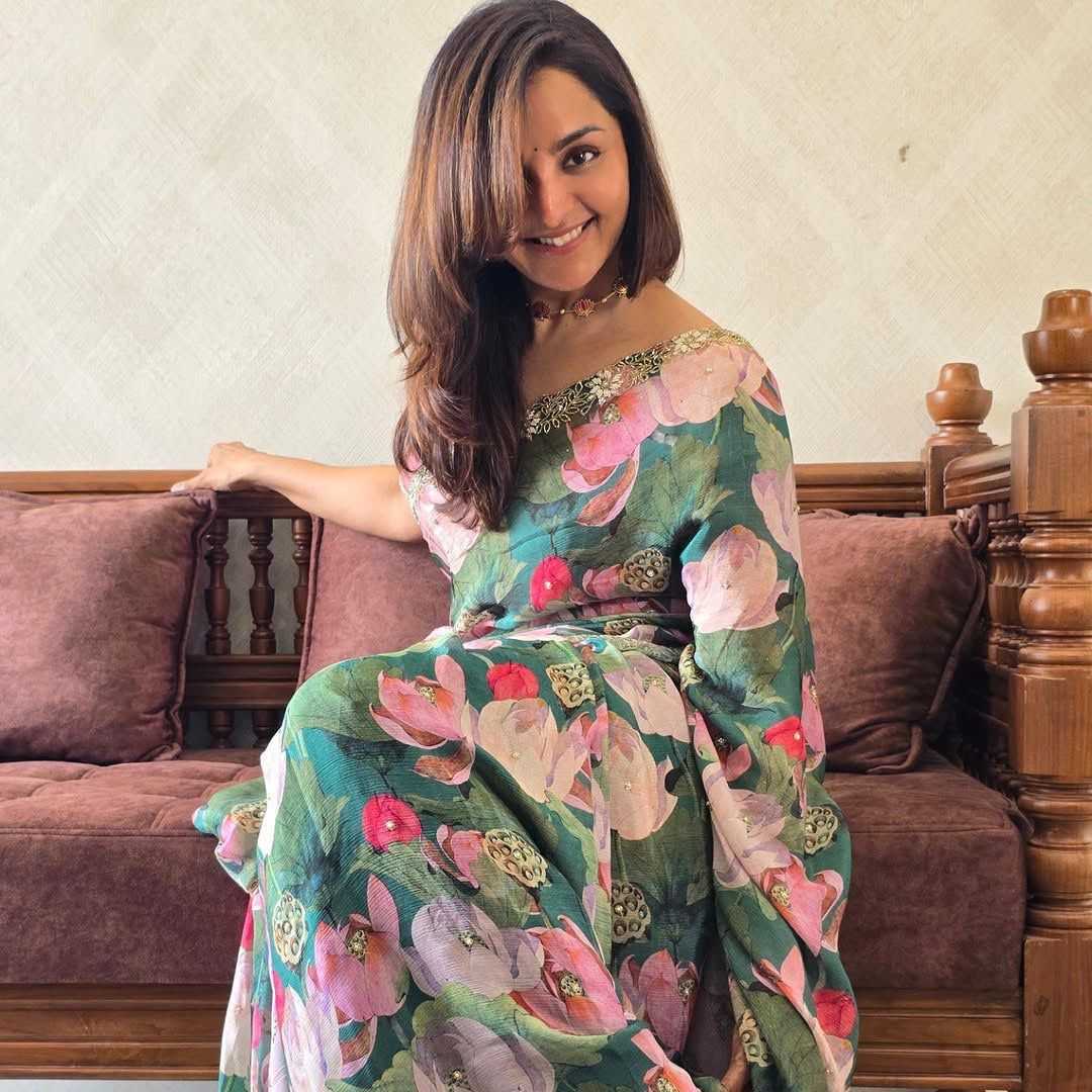 LOU Soft Silk Printed Saree