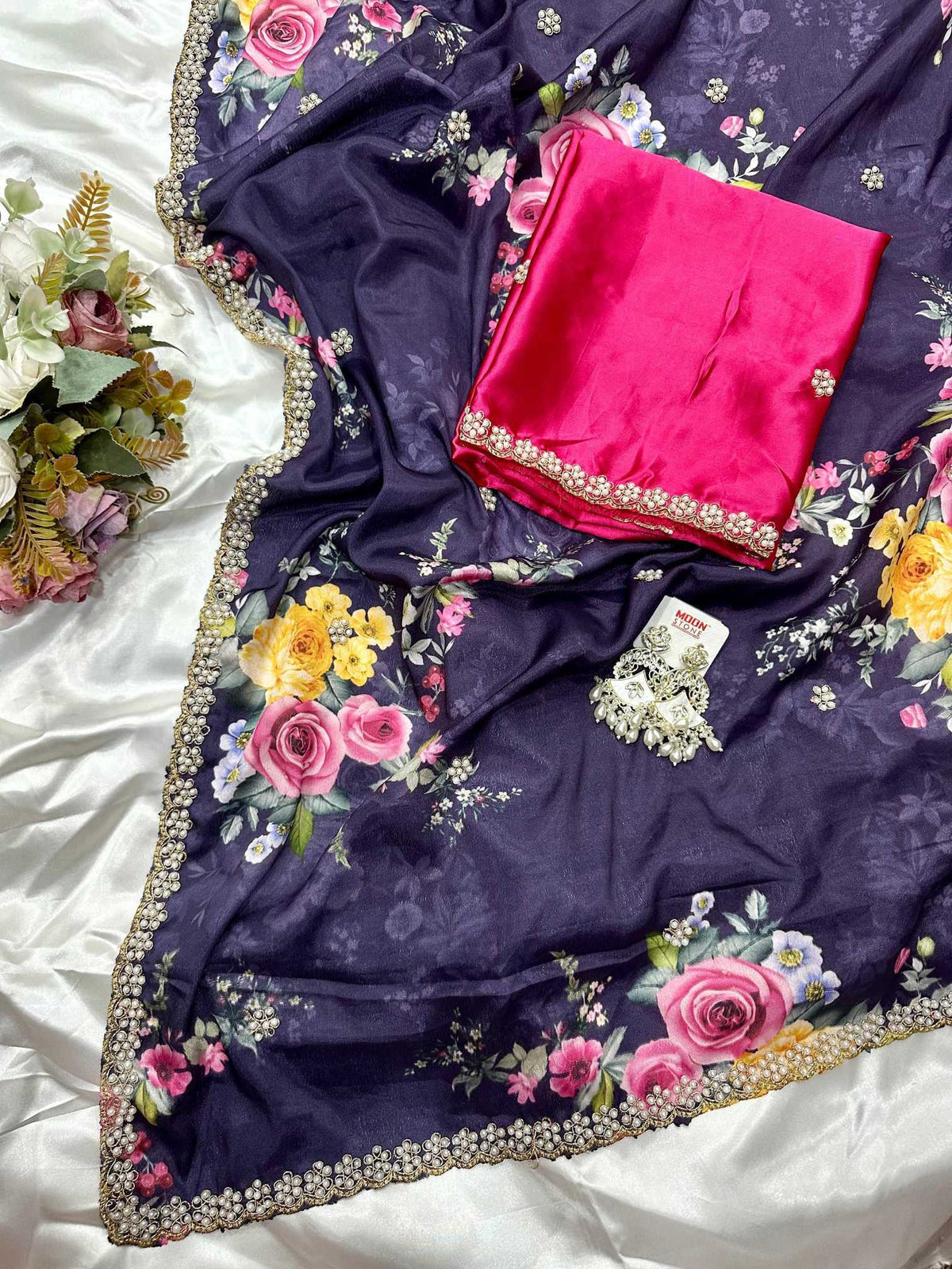 Salmi Chinon Designer Saree