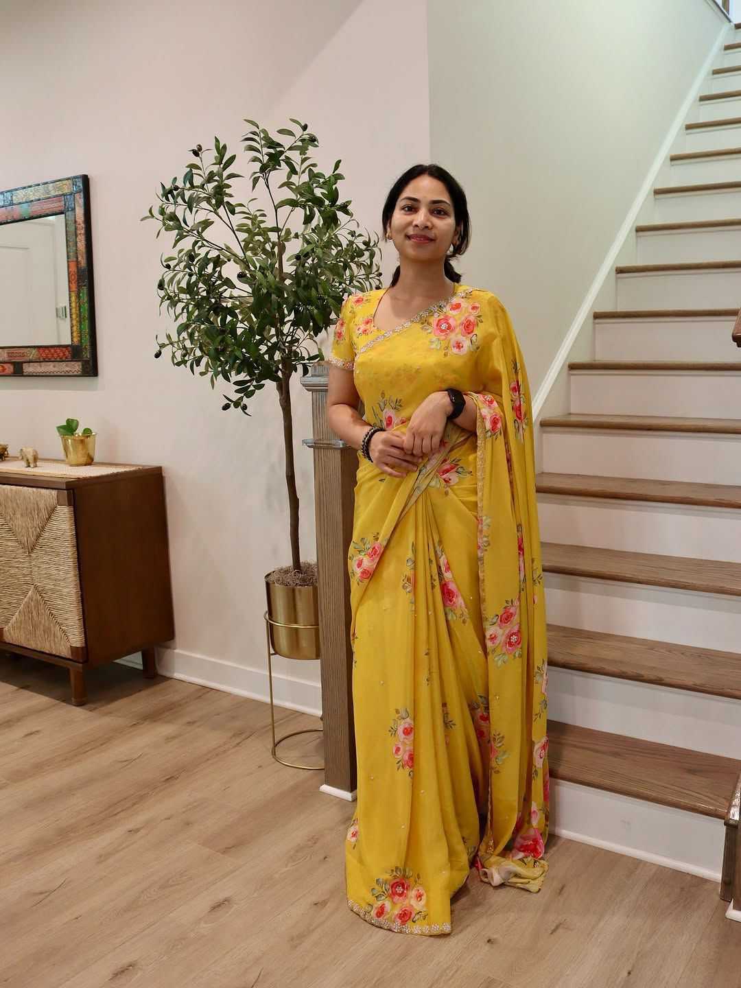 Salmi Chinon Designer Saree