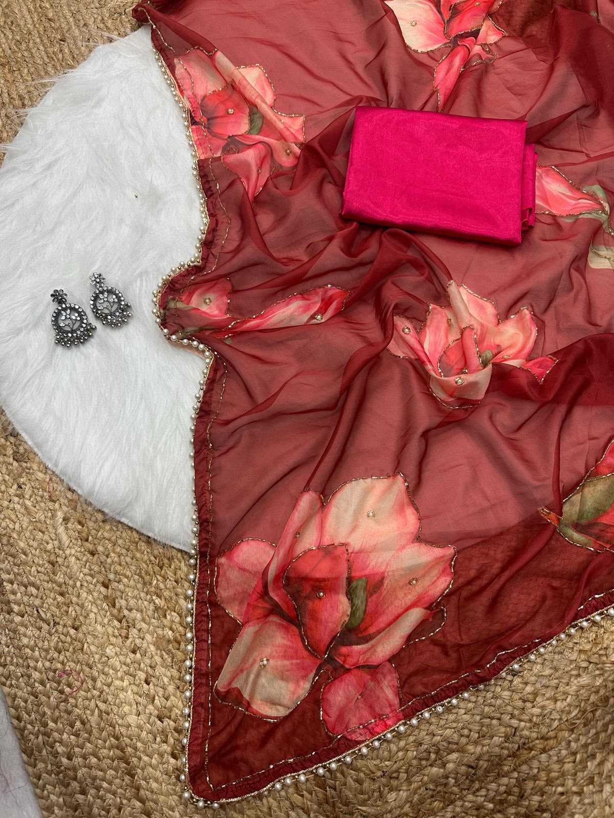 Val Tabby Silk Printed Saree