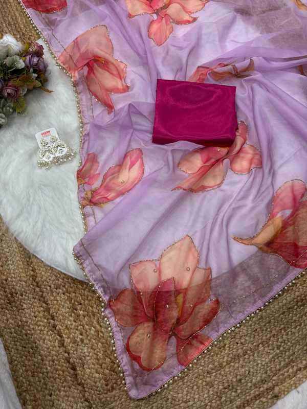 Val Tabby Silk Printed Saree