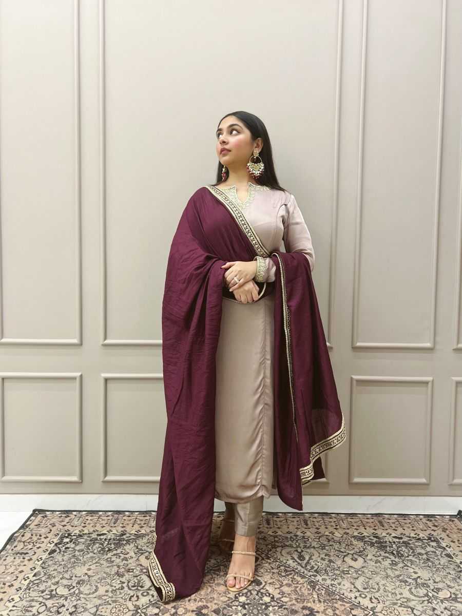 Heavy Roman Silk Embroidery Suit