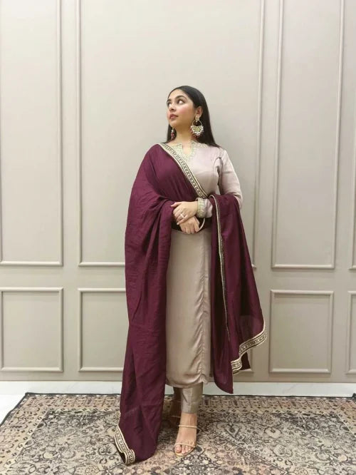 Heavy Roman Silk Ladies Suit 1103