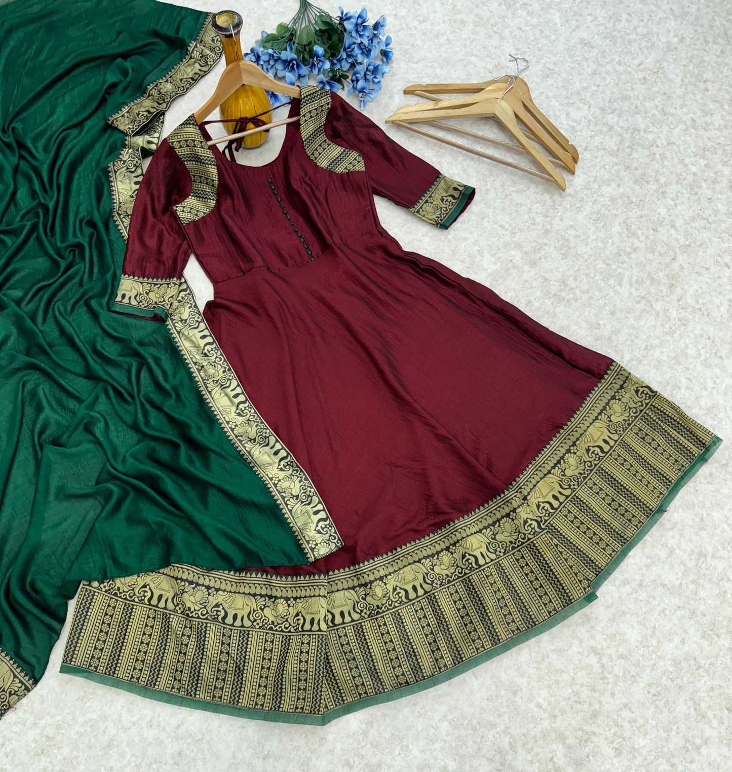 Vichitra Silk Fancy Gown
