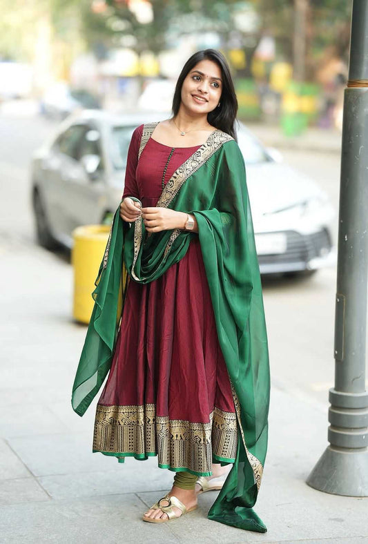 Vichitra Silk Party Gown
