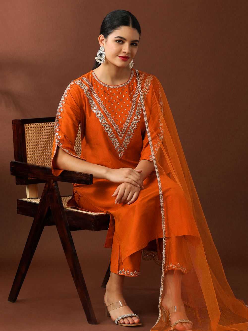 Heavy Roman Silk Designer Kurti
