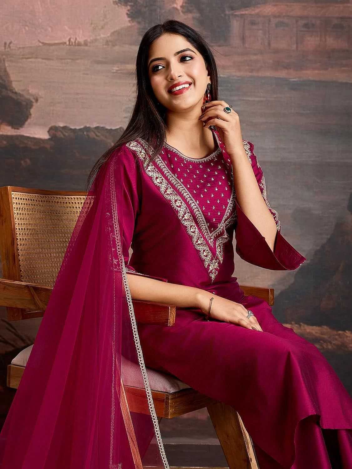 Heavy Roman Silk Designer Kurti