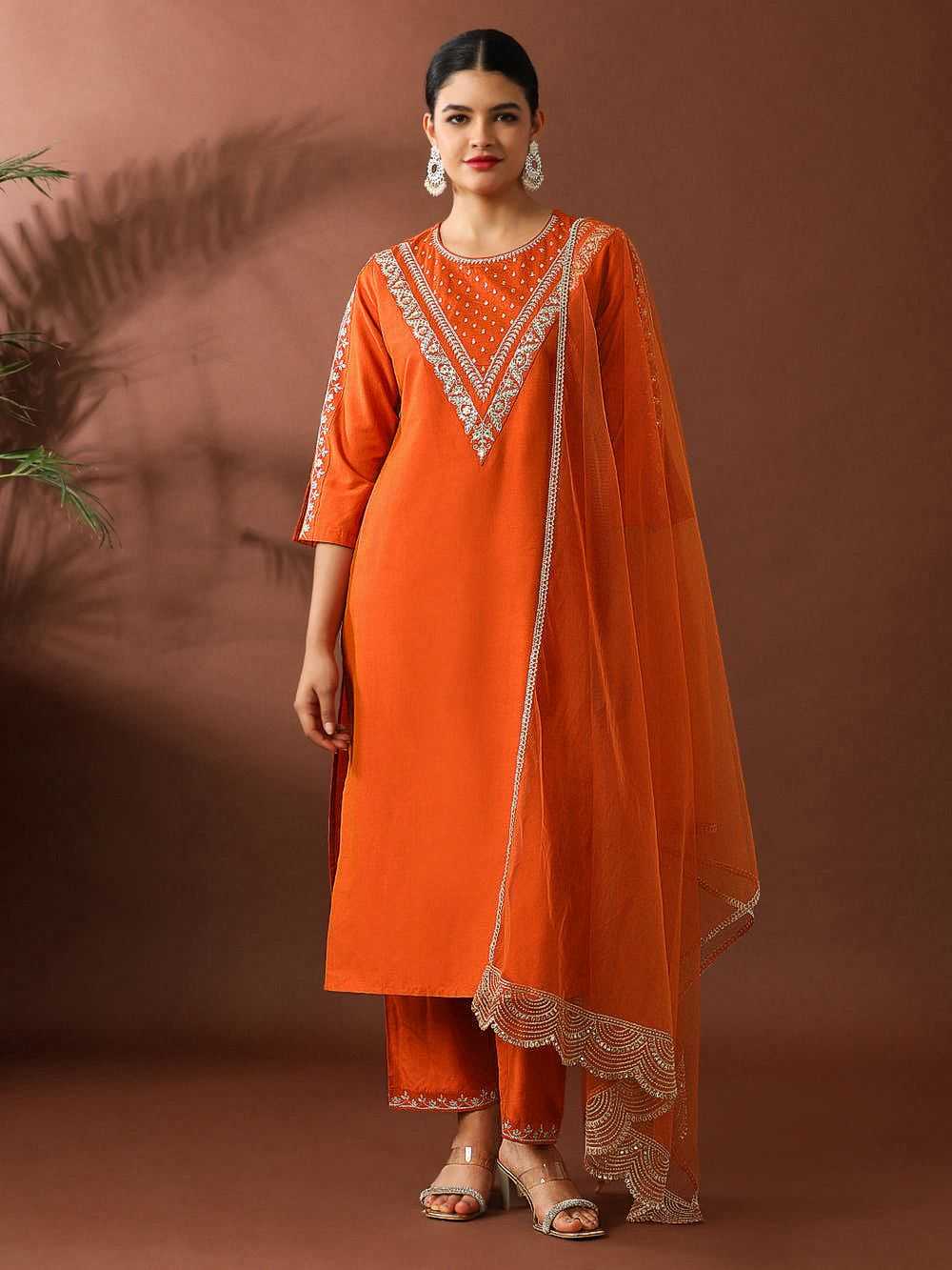 Heavy Roman Silk Designer Kurti