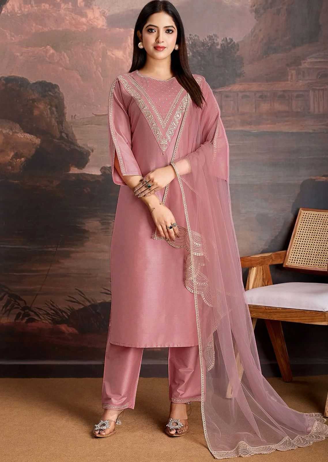 Heavy Roman Silk Designer Kurti