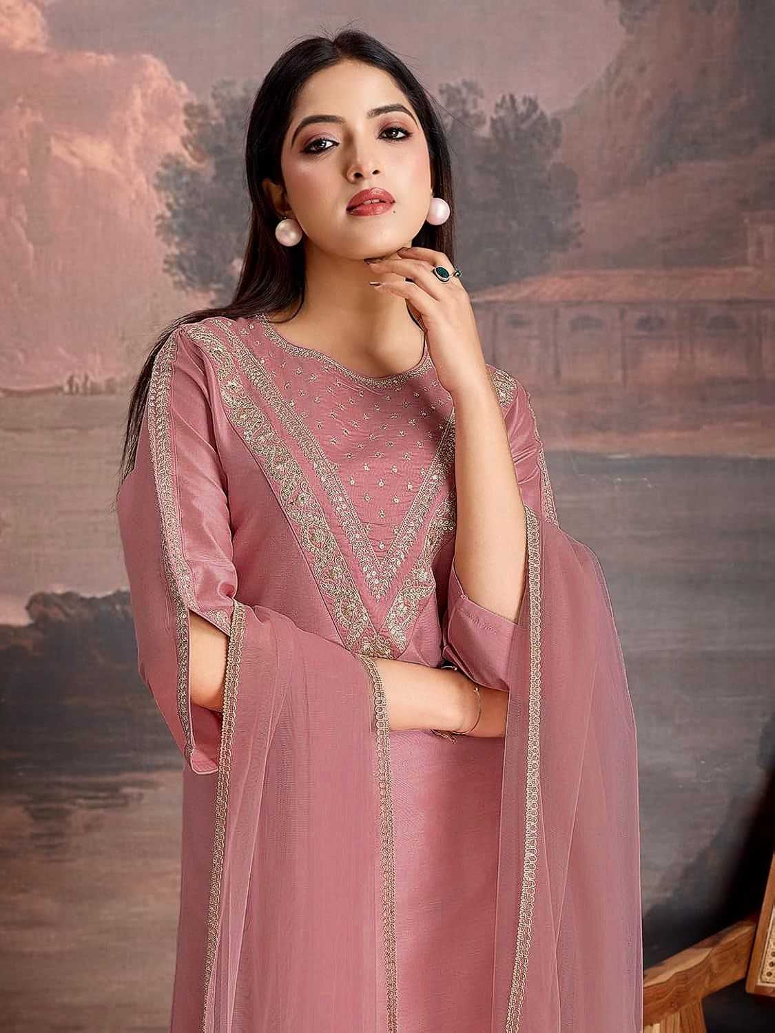 Heavy Roman Silk Designer Kurti