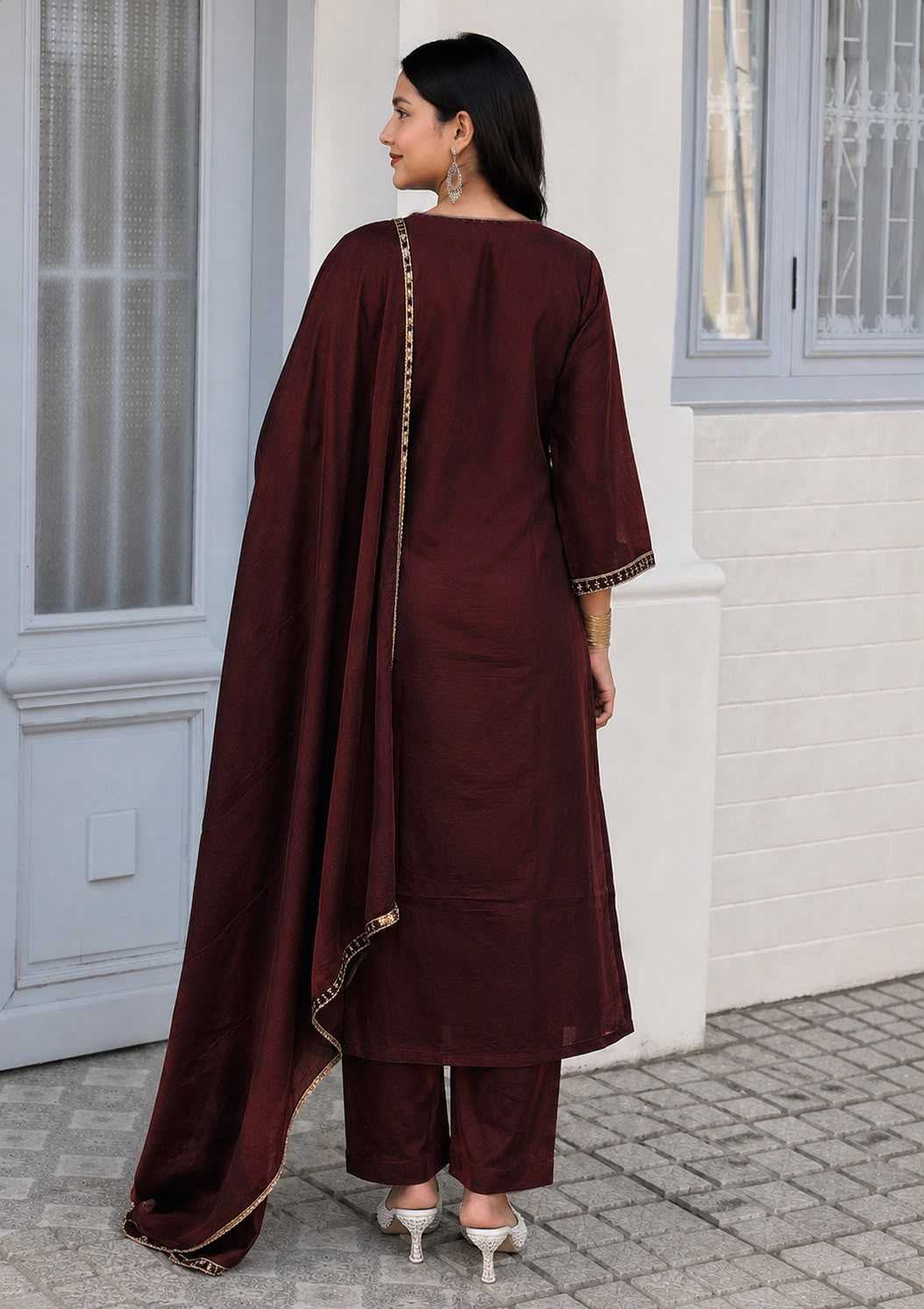 Heavy Roman Silk Ladies Suit