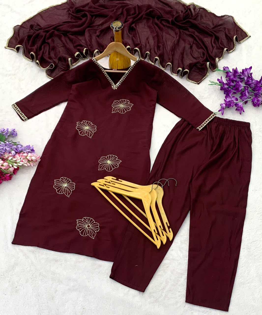 Heavy Roman Silk Ladies Suit