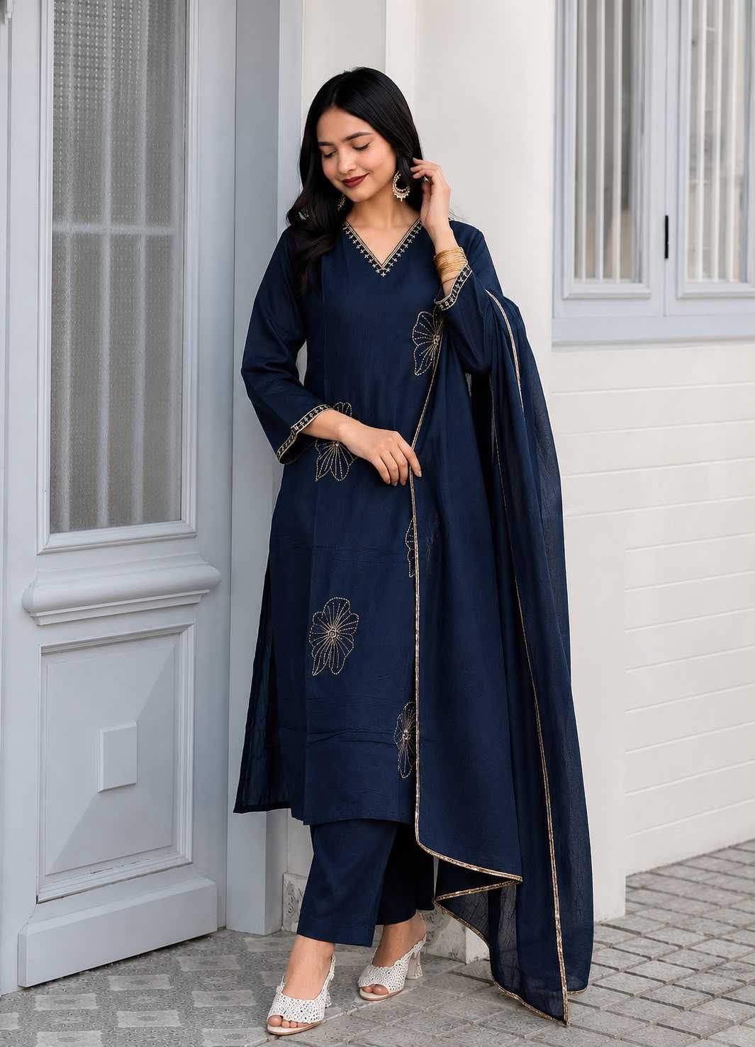 Heavy Roman Silk Ladies Suit