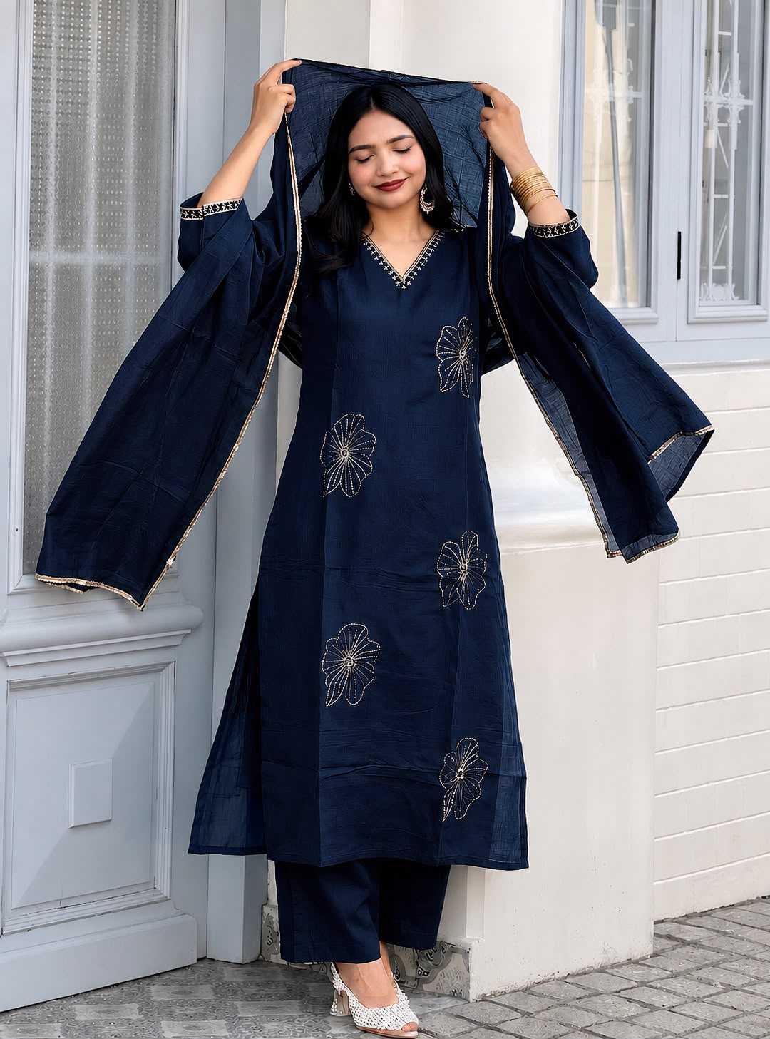 Heavy Roman Silk Ladies Suit