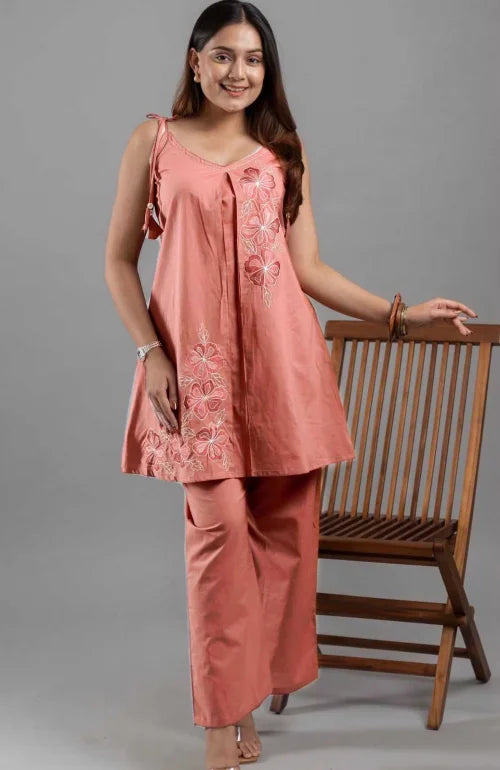 Heavy Roman Silk Embroidered Kurti