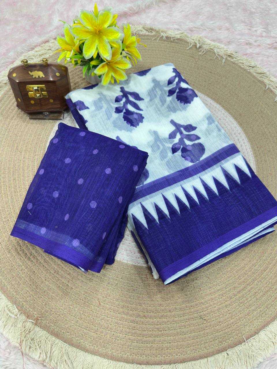 Cotton Designer Saree in Blue