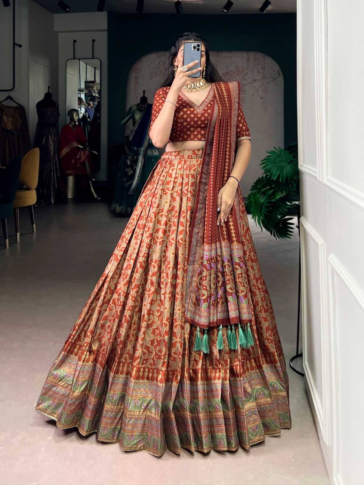 Dola Silk Designer Lehenga in Black