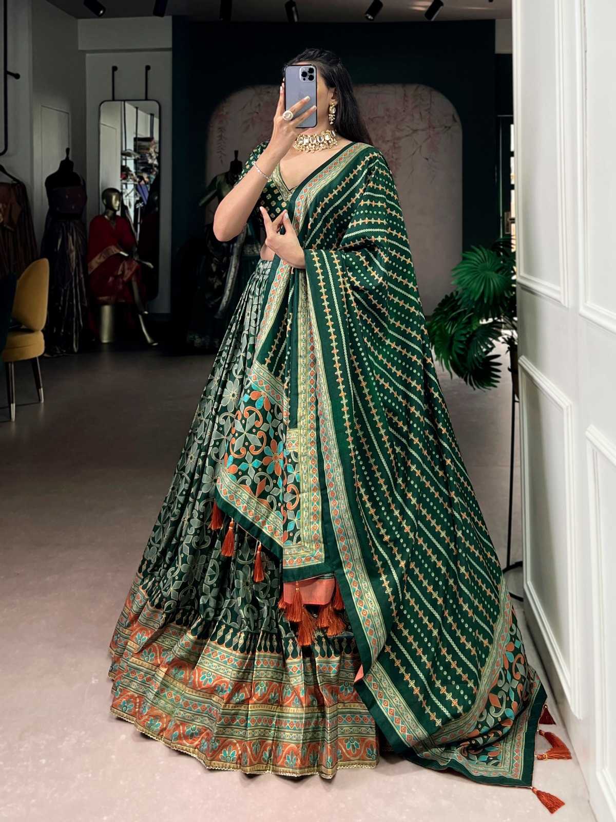 Dola Silk Designer Lehenga in Black