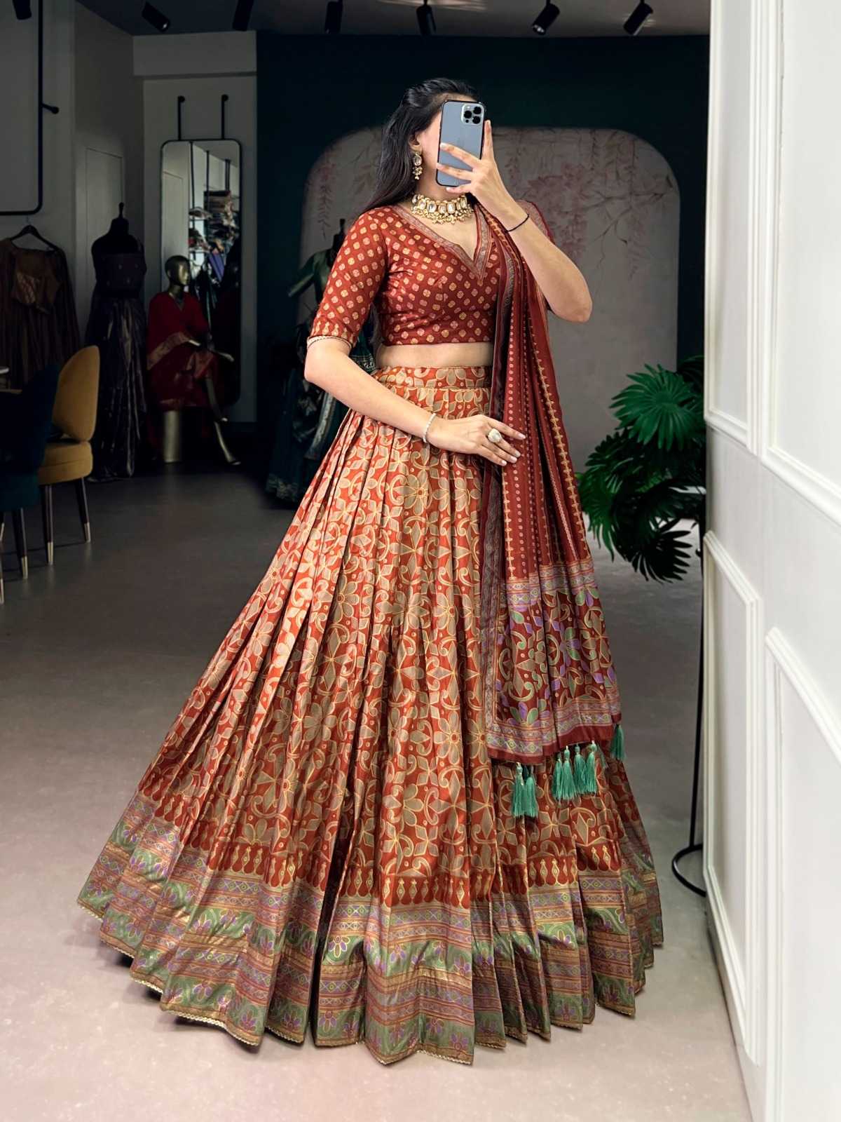 Dola Silk Designer Lehenga in Black