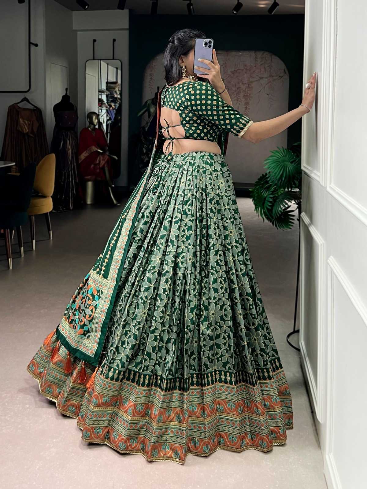 Dola Silk Designer Lehenga in Black